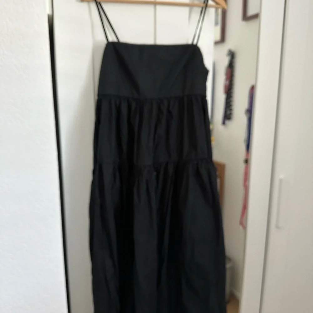 J. Crew Tie Back Tiered Cotton Poplin A line dress. - Picture 4 of 5